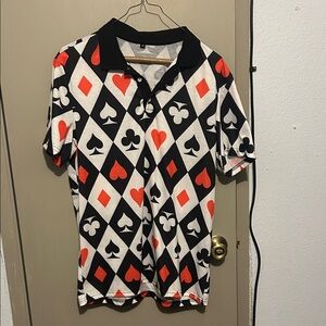 Unk Men's Black and White Polo with Red Accents